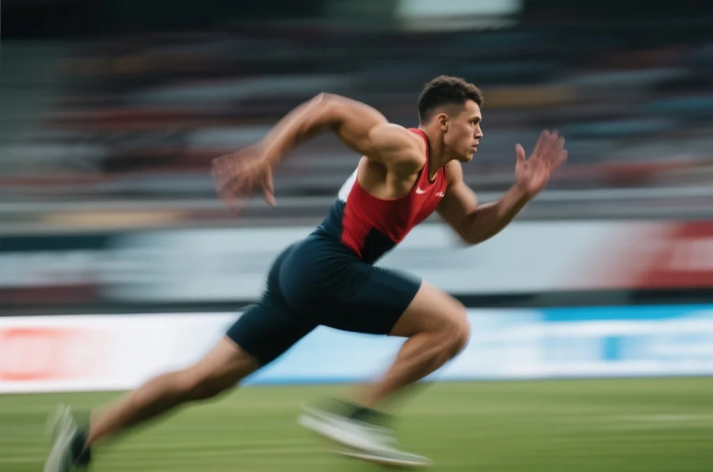 运动员在比赛中展现速度与效率